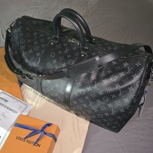 Louis Vuitton Men's Black Monogram Travel Duffel Bag
